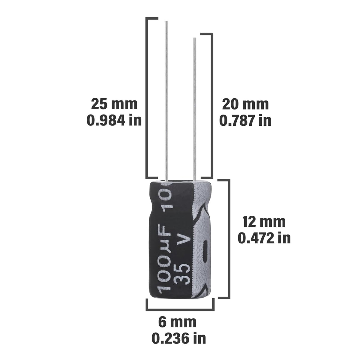 Capacitor electrolitico radial