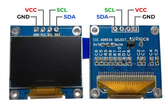 Pines de pantalla OLED SSD1306
